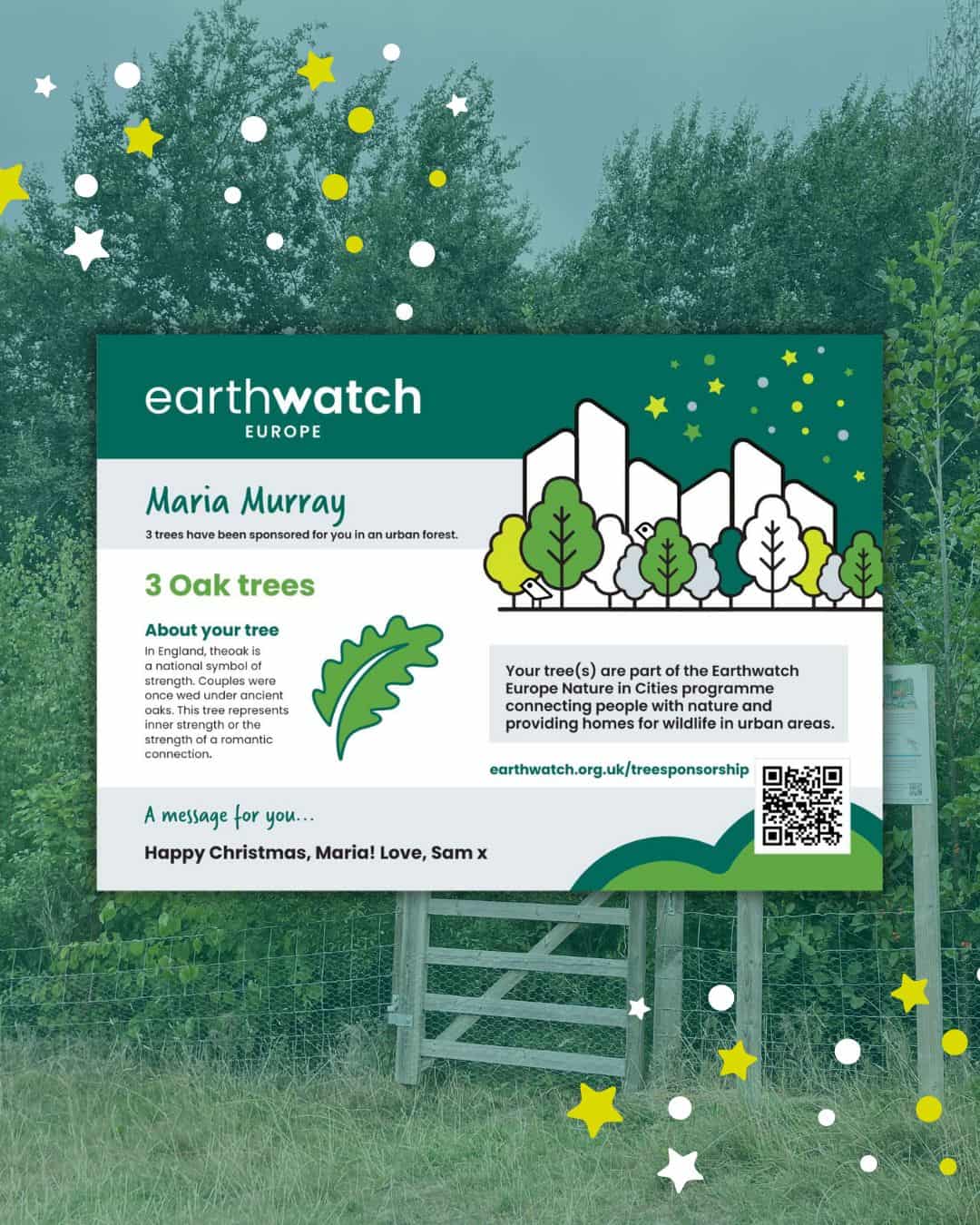 Sponsor a tree certificate.